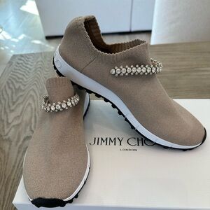 Jimmy Choo Verona Crystal Knit Sneakers